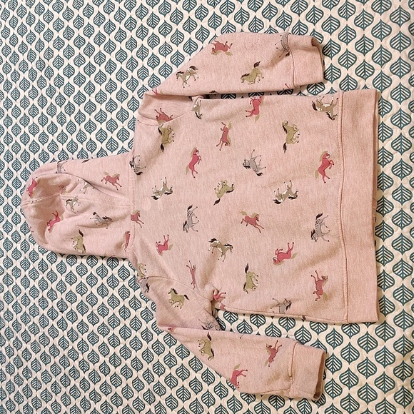 John Deere Pink Jacket Zip Up Toddler Girl 3T Hooded Front Pocket Horse Print - Picture 6 of 6